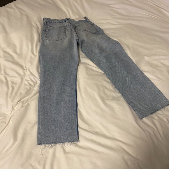 Zara High-Rise Straight-Leg Jeans Light Blue - Picture 7 of 8